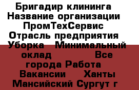 Бригадир клининга › Название организации ­ ПромТехСервис › Отрасль предприятия ­ Уборка › Минимальный оклад ­ 30 000 - Все города Работа » Вакансии   . Ханты-Мансийский,Сургут г.